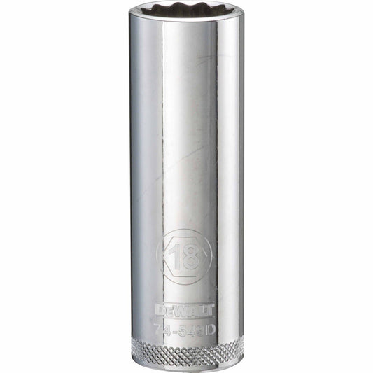 Dewalt DWMT74549OSP Mechanics 12 Point 1/2" Drive Deep Socket 18 MM