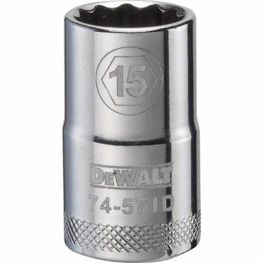 Dewalt DWMT74571OSP Mechanics 12 Point 1/2" Drive Socket 15 MM