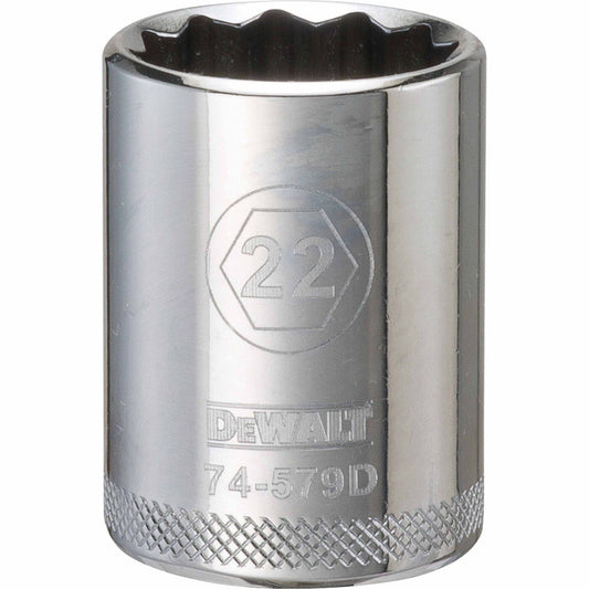 Dewalt DWMT74579OSP Mechanics 12 Point 1/2" Drive Socket 22 MM