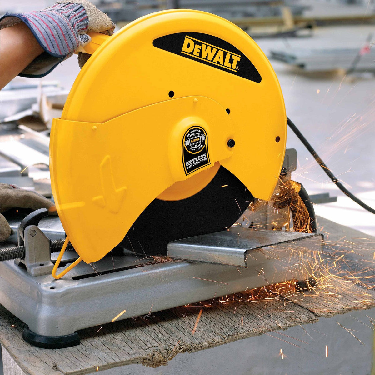 DeWalt D28715 14" Heavy-Duty Chop Saw with Quick-Change Keyless Blade Change System