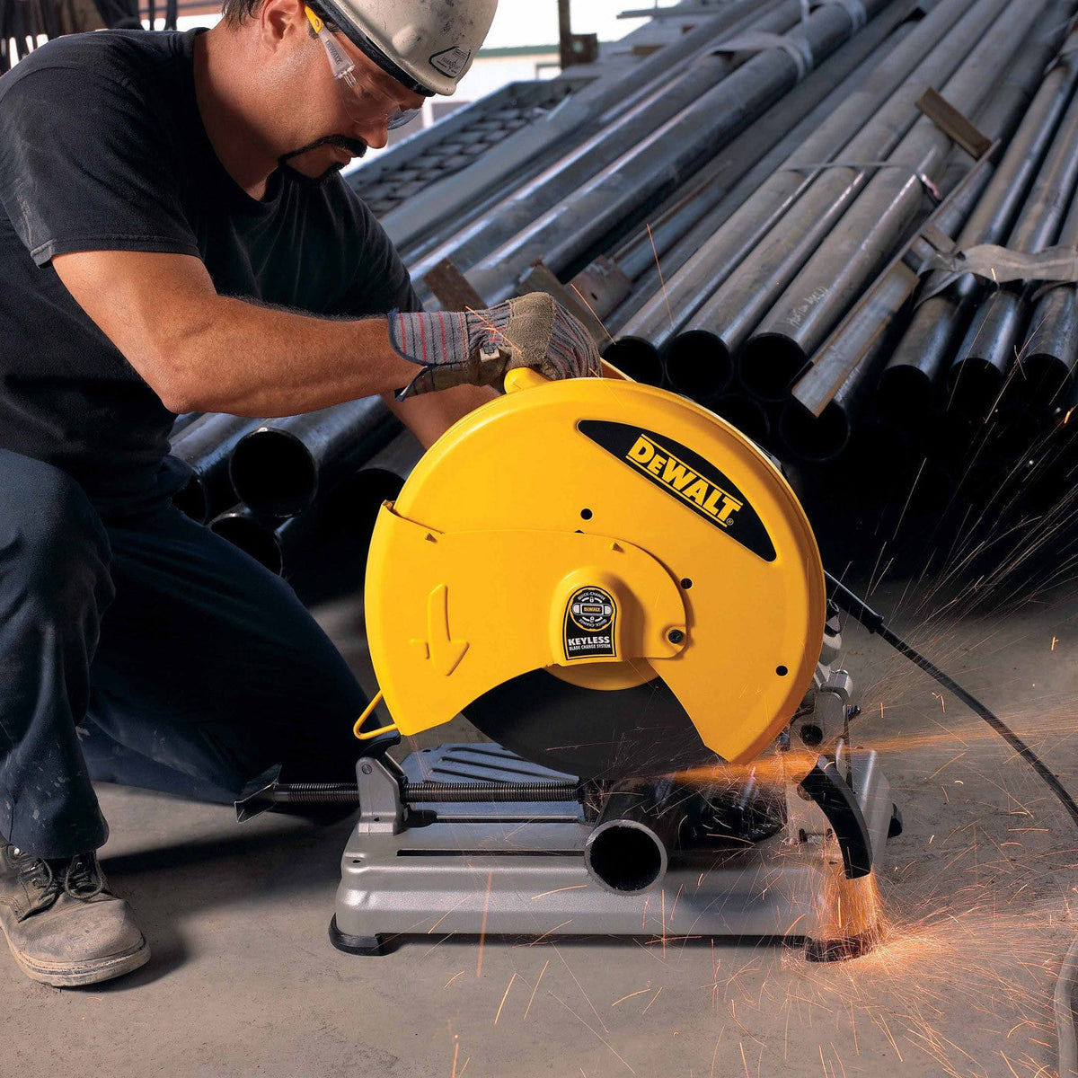 DeWalt D28715 14" Heavy-Duty Chop Saw with Quick-Change Keyless Blade Change System
