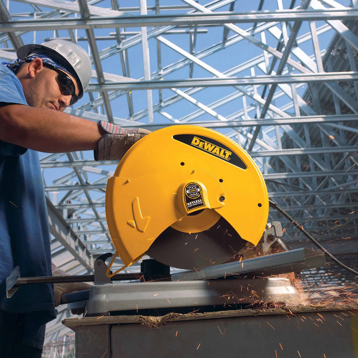 DeWalt D28715 14" Heavy-Duty Chop Saw with Quick-Change Keyless Blade Change System