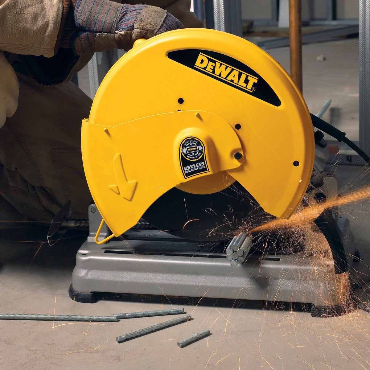 DeWalt D28715 14" Heavy-Duty Chop Saw with Quick-Change Keyless Blade Change System