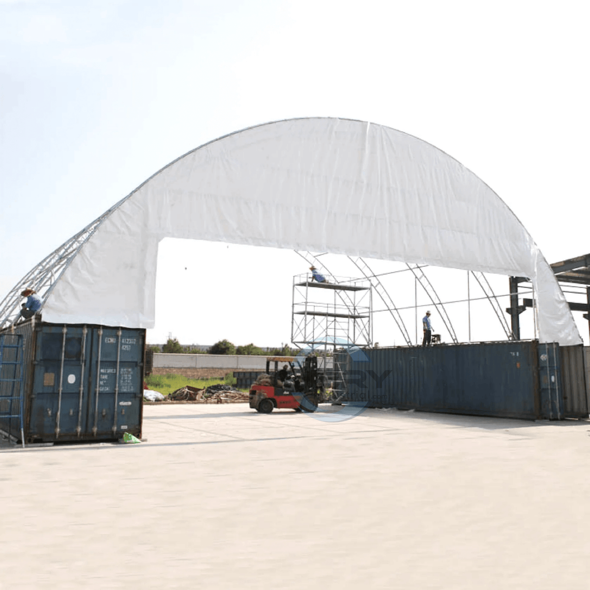 60FT x 40FT x 20FT Double Truss Container Canopy Shelter
