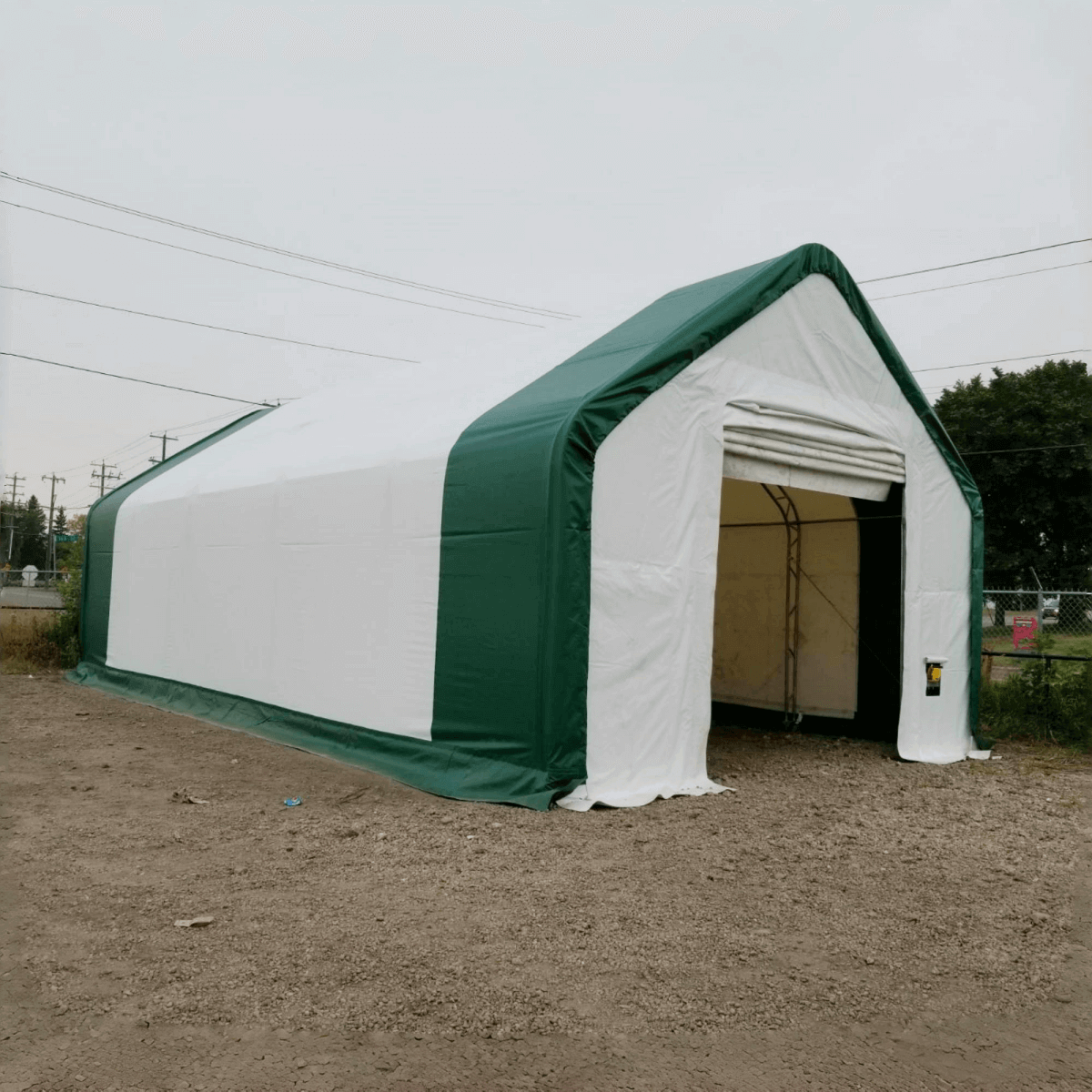 W 20FT x L 33FT x H 16FT Double Truss Storage Shelter