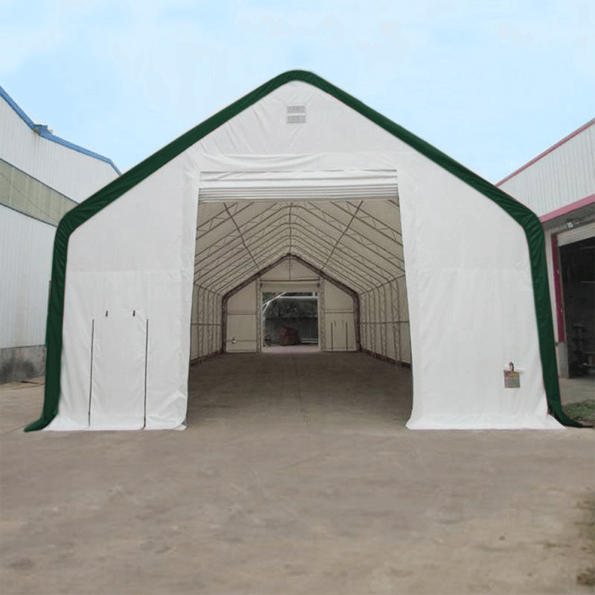 W 40FT x L 64FT x H 23FT Double Truss Storage Shelter