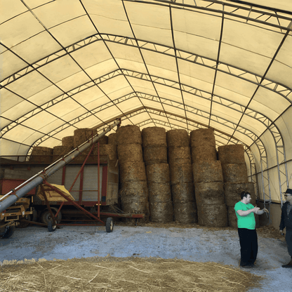W 40FT x L 64FT x H 23FT Double Truss Storage Shelter