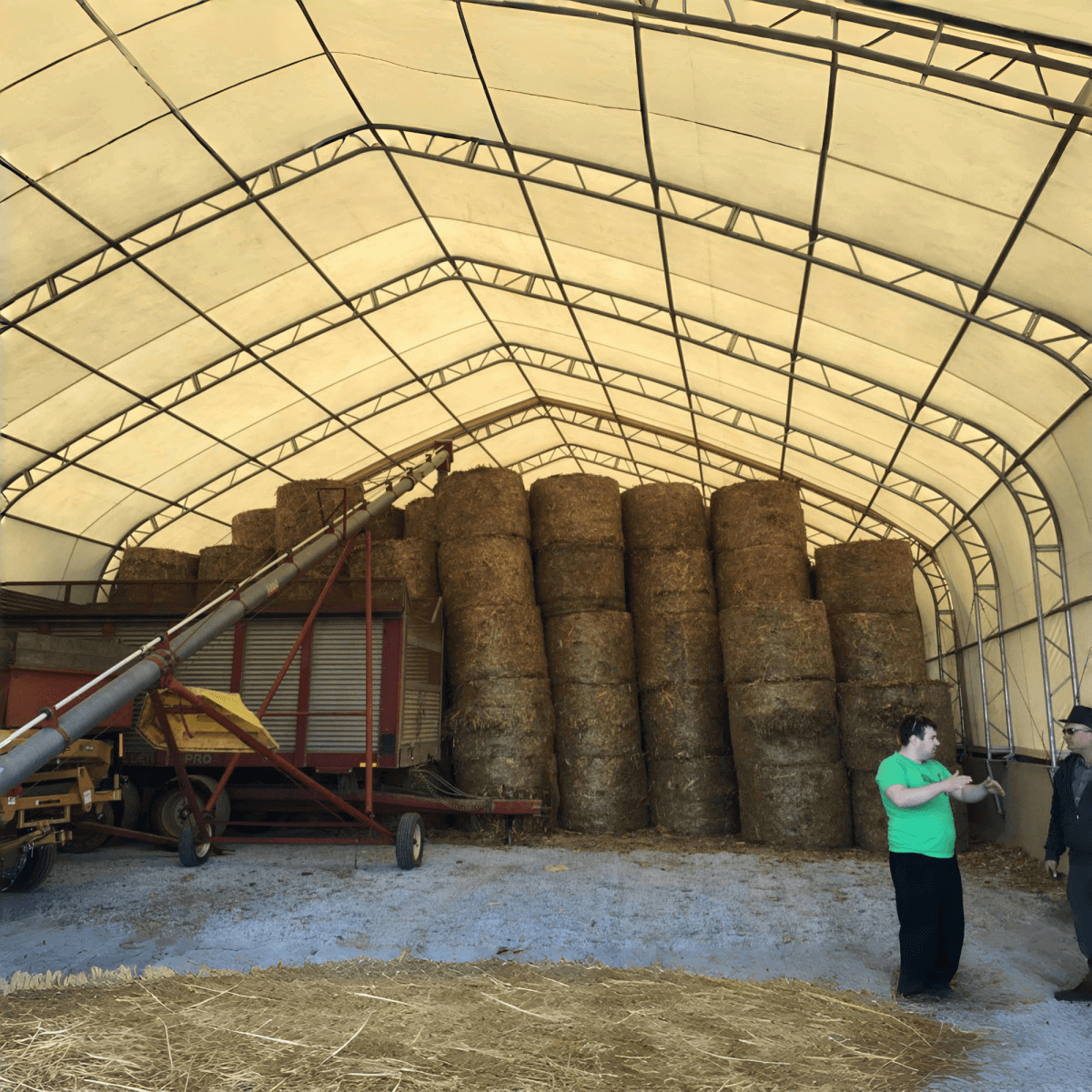 W 40FT x L 80FT x H 21FT Double Truss Storage Shelter, 10' Truss Spacing