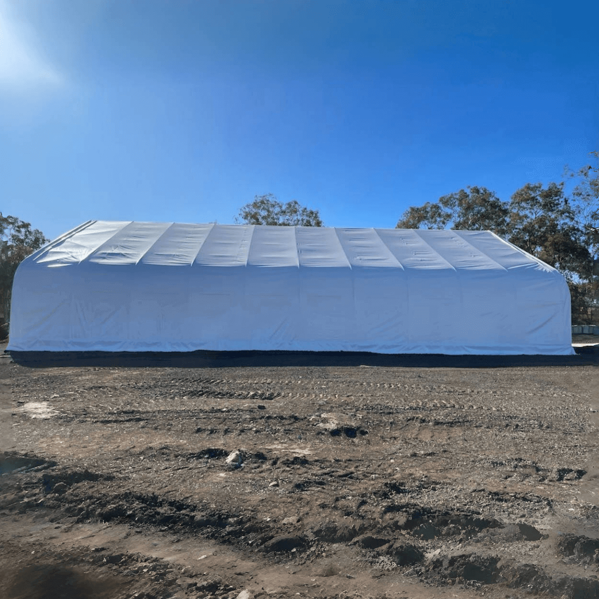 W 50FT x L 100FT x H 23FT Double Truss Storage Shelter