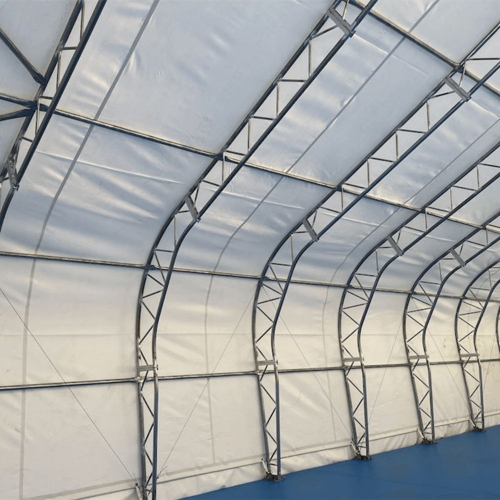 W 70FT x L 120FT x H 28FT Double Truss Storage Shelter