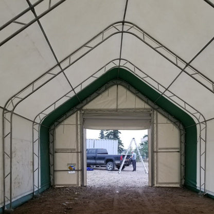 W 20FT x L 33FT x H 16FT Double Truss Storage Shelter