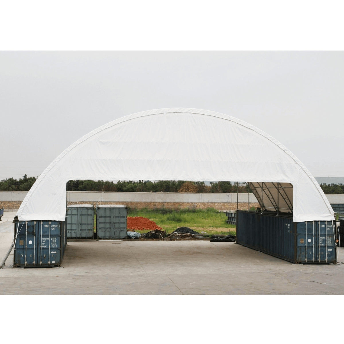 60FT x 40FT x 20FT Double Truss Container Canopy Shelter