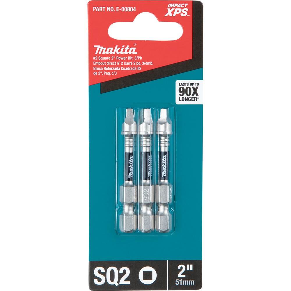 Makita E-00804 Impact XPS #2 Square 2" Power Bit, 3 Pack