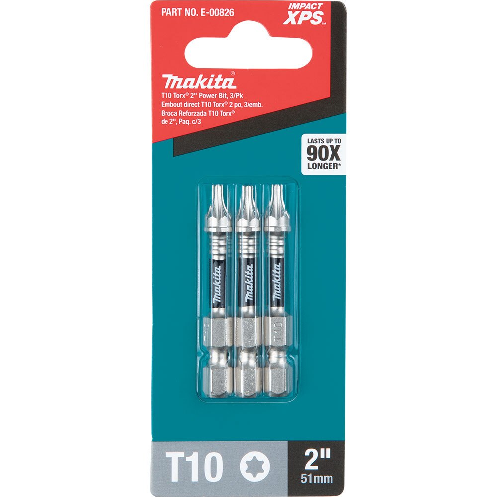 Makita E-00826 Impact XPS T10 Torx 2" Power Bit, 3 Pack