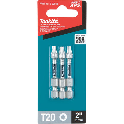 Makita E-00848 Impact XPS T20 Torx 2" Power Bit, 3 Pack