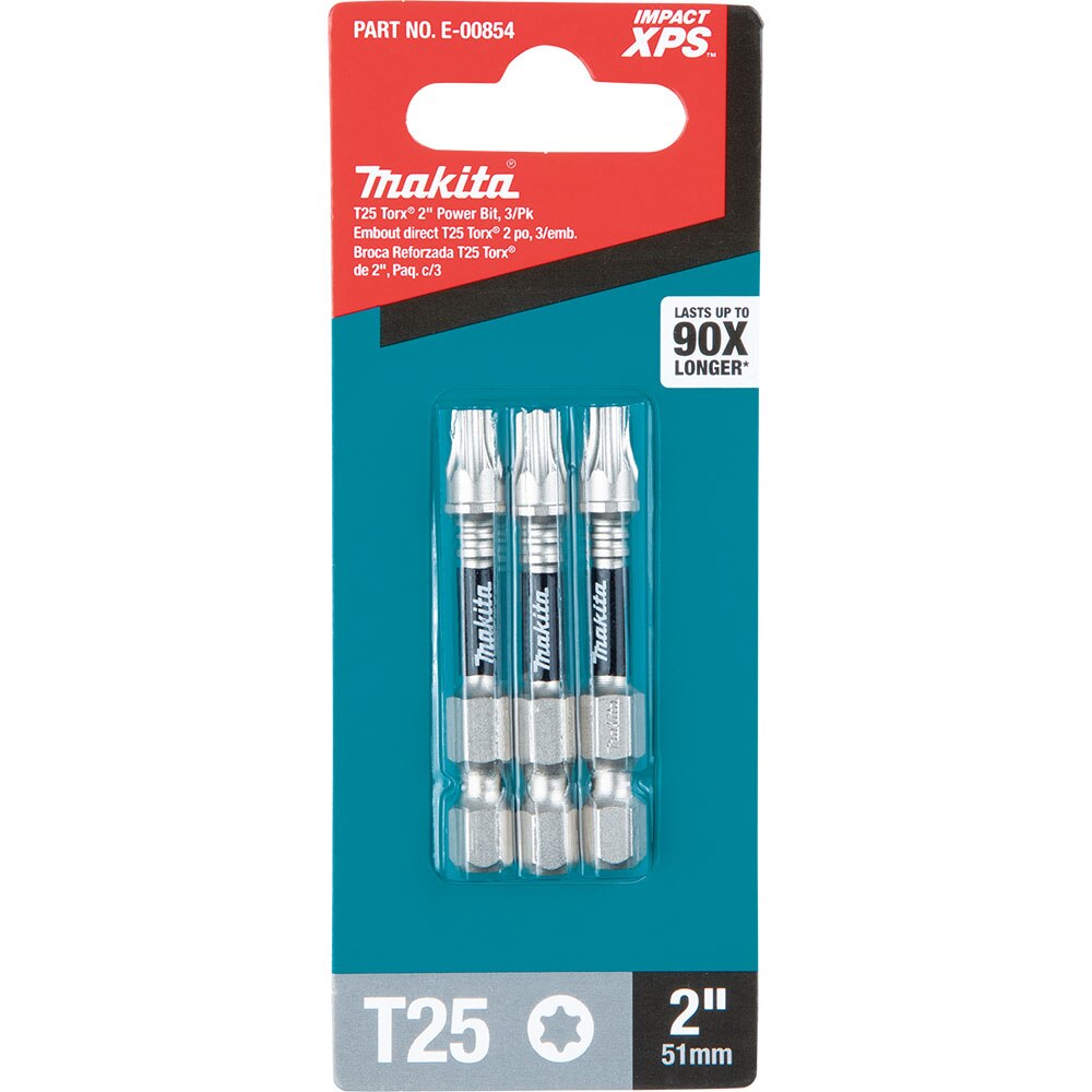 Makita E-00854 Impact XPS T25 Torx 2" Power Bit, 3 Pack