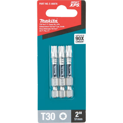 Makita E-00876 Impact XPS T30 Torx 2" Power Bit, 3 Pack