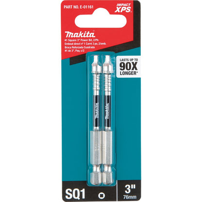 Makita E-01161 Impact XPS #1 Square 3" Power Bit, 2 Pack