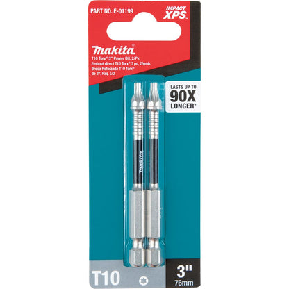 Makita E-01199 Impact XPS T10 Torx 3" Power Bit, 2 Pack