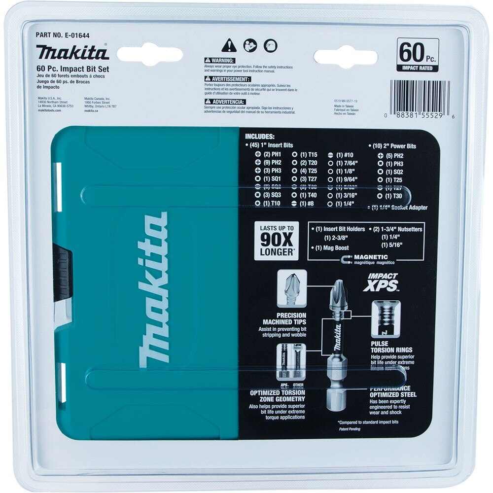 Makita E-01644 Impact XPS 60-Piece Impact Bit Set