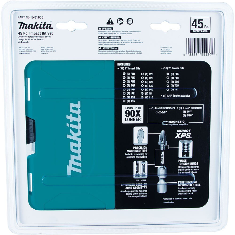 Makita E-01650 Impact XPS 45-Piece Impact Bit Set