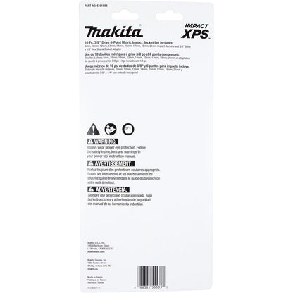 Makita E-01688 Impact XPS 10-Piece 3/8" Drive Metric Impact Socket Set