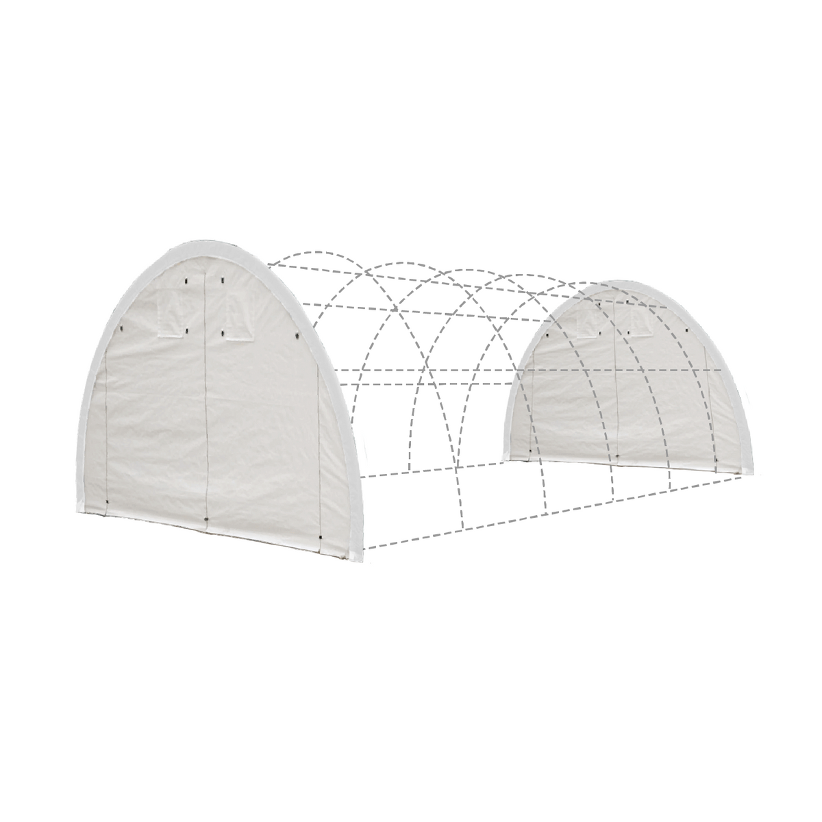 Front/Rear Panel with Zipper Door for W 20FT x H 12FT Storage Shelter