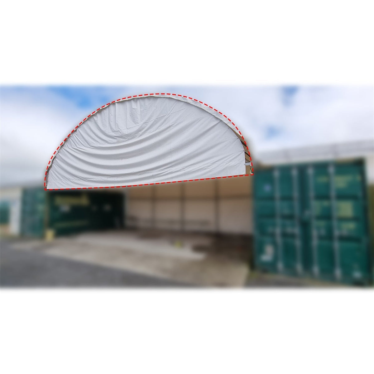 Half Panel with Frame for Container Shelter 40FT x 40FT x 15FT, 22oz PVC