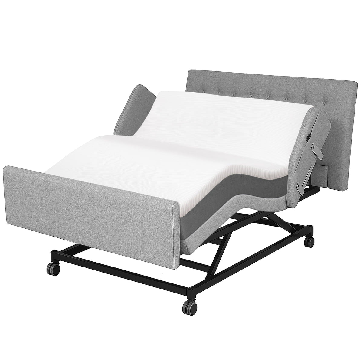 Home Style Electric Adjustable Hospital Bed with 8” Gel Memory Foam Mattress
