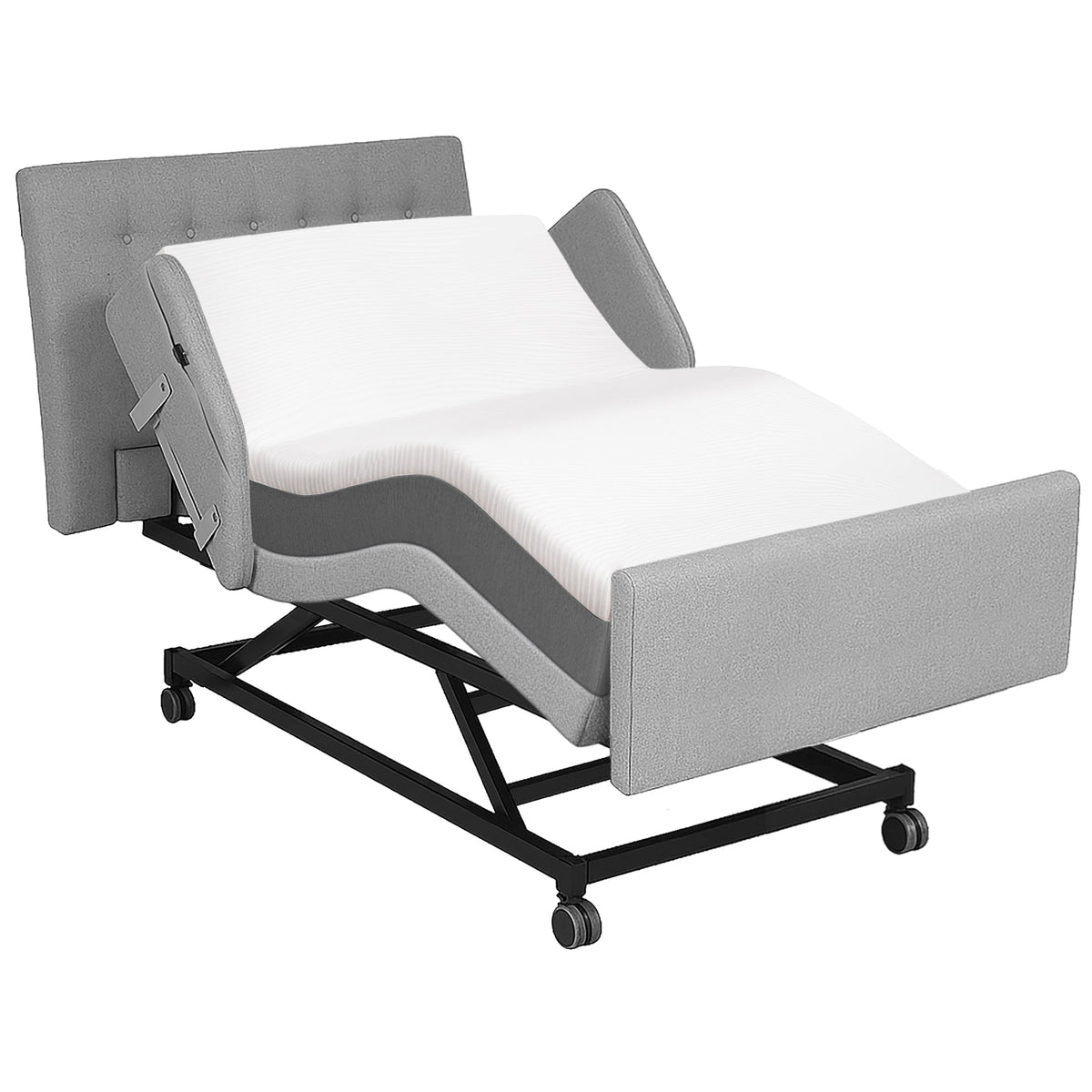 Home Style Electric Adjustable Hospital Bed with 8” Gel Memory Foam Mattress