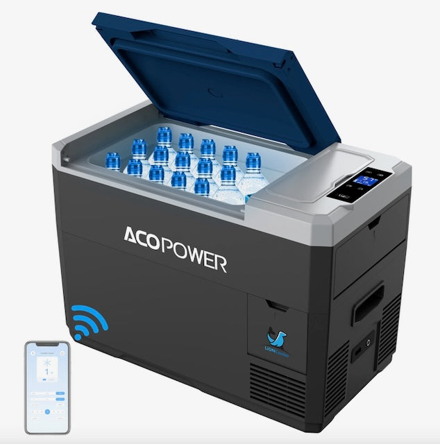 LiONCooler Mini Solar Powered Car Fridge Freezer, 29 Quarts