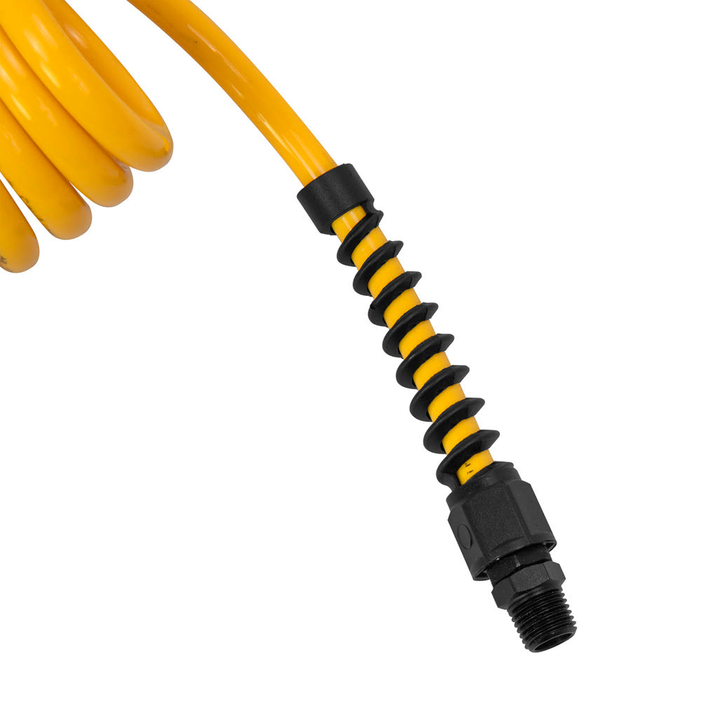 DXCM012-0228 1/4" x 10' Polyurethane Recoil She with 1/4" Fittings and Bend Restrictors