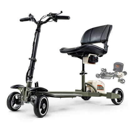 SuperHandy 4-Wheels Passport Pro Mobility Scooter Mobility Scooter - Foldable Travel Mobility Scooter 48V Li-Ion Battery 330lbs Load