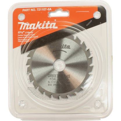 Makita 721107-6A 4-3/8" 24T Carbide-Tipped Circ Saw Blade, General Purpose