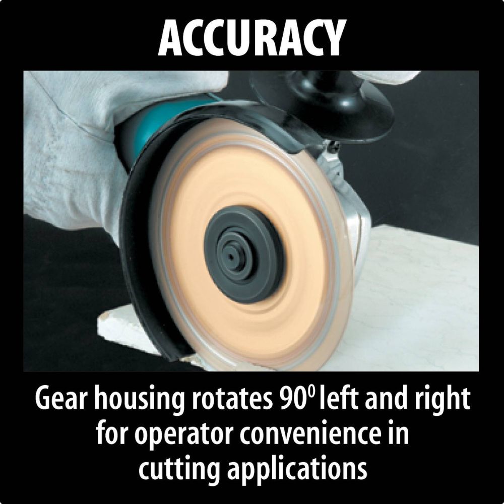 Makita 9557PBX1 4-1/2" Paddle Switch Cut-Off/Angle Grinder with aluminum case, diamond blade, 5 ea. grinding wheel, cut-off & grinding guards, lock-off, lock-on
