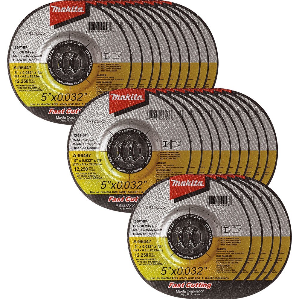 Makita A-96447-25 5" x .032" x 7/8" Depressed Center Cut-Off Wheel, 25/pk