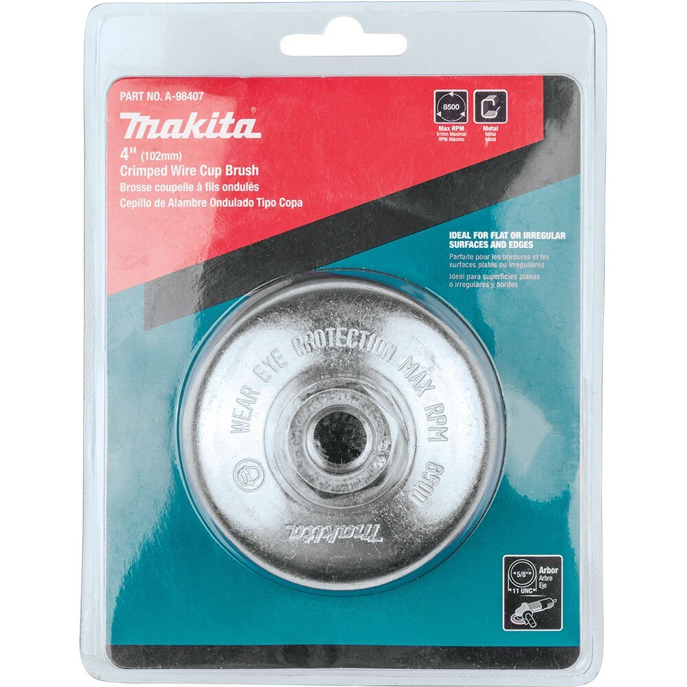 Makita A-98407 4" Crimped Wire Cup Brush, 5/8"-11