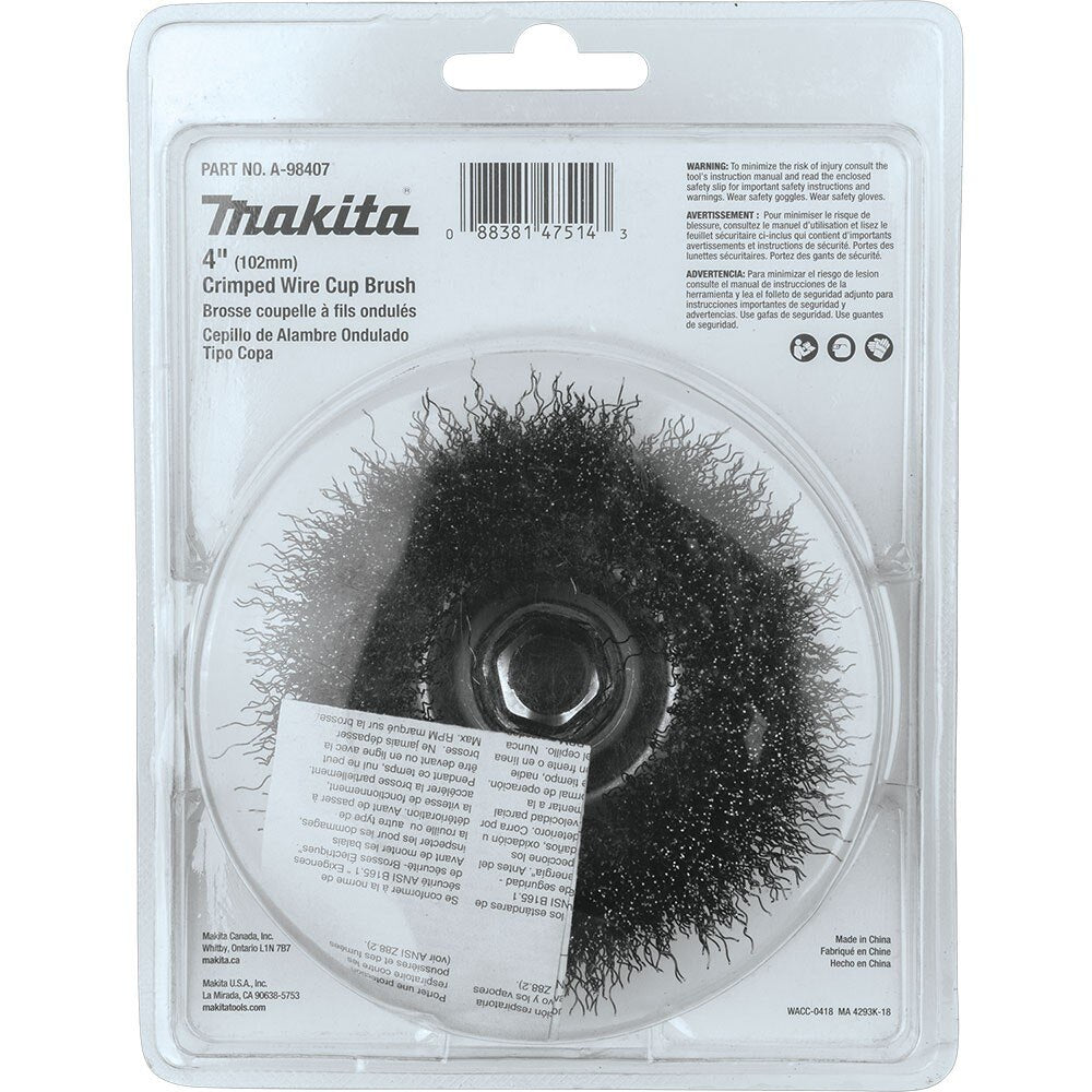 Makita A-98407 4" Crimped Wire Cup Brush, 5/8"-11