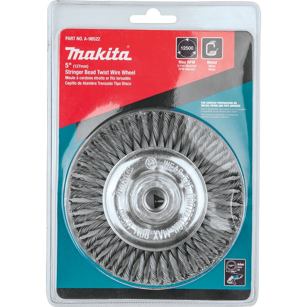 Makita A-98522 5" Stringer Bead Twist Wire Wheel, 5/8"-11
