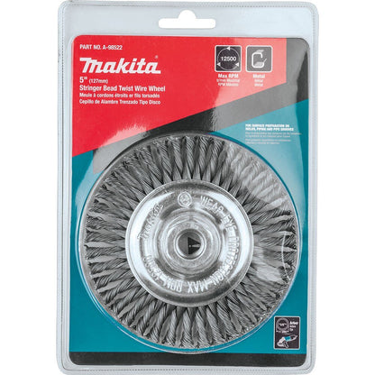 Makita A-98522 5" Stringer Bead Twist Wire Wheel, 5/8"-11