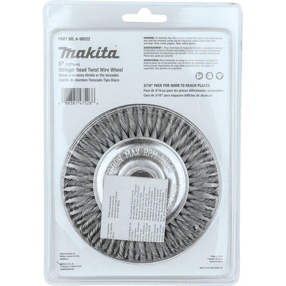 Makita A-98522 5" Stringer Bead Twist Wire Wheel, 5/8"-11