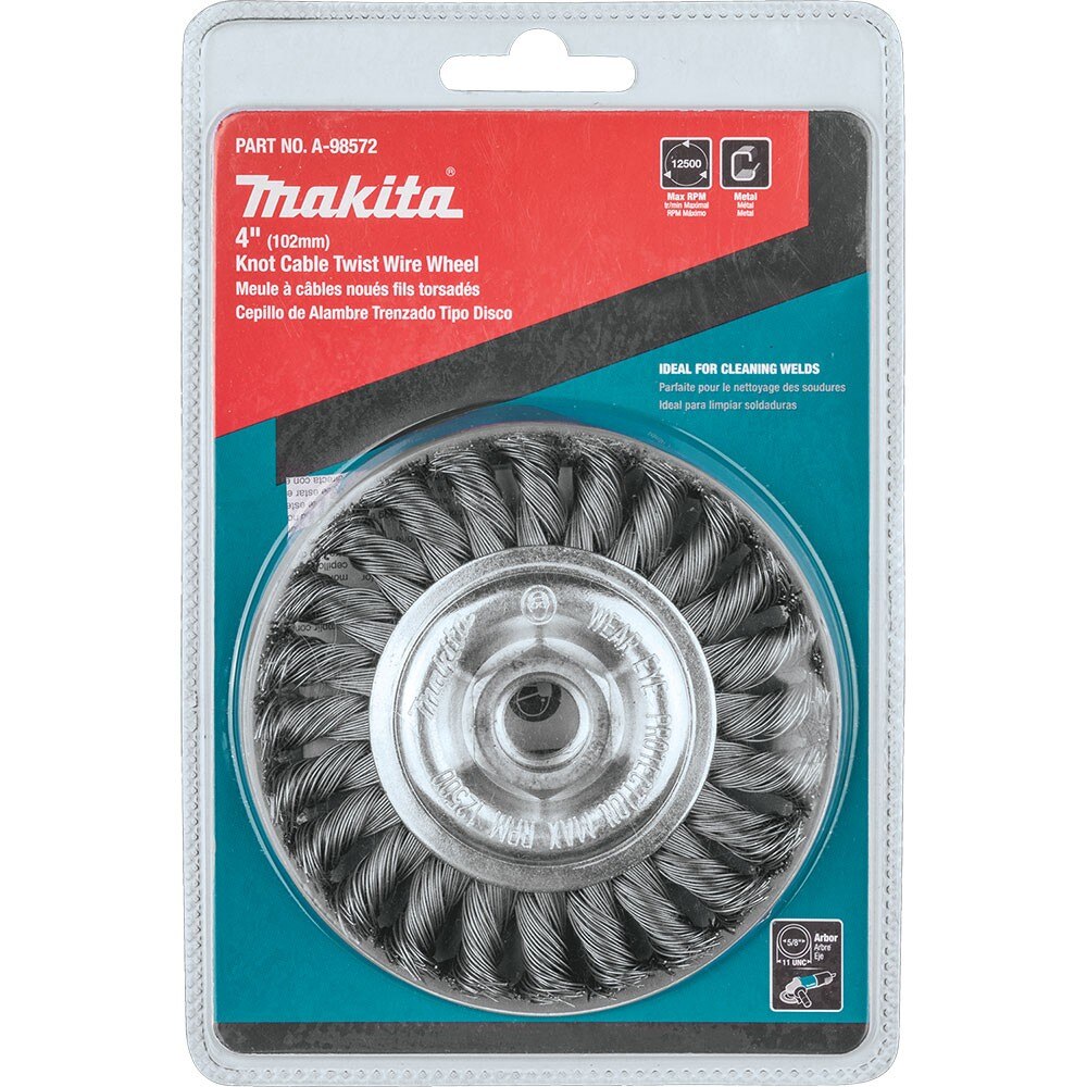 Makita A-98572 4" Knot Cable Twist Wire Wheel, 5/8"-11