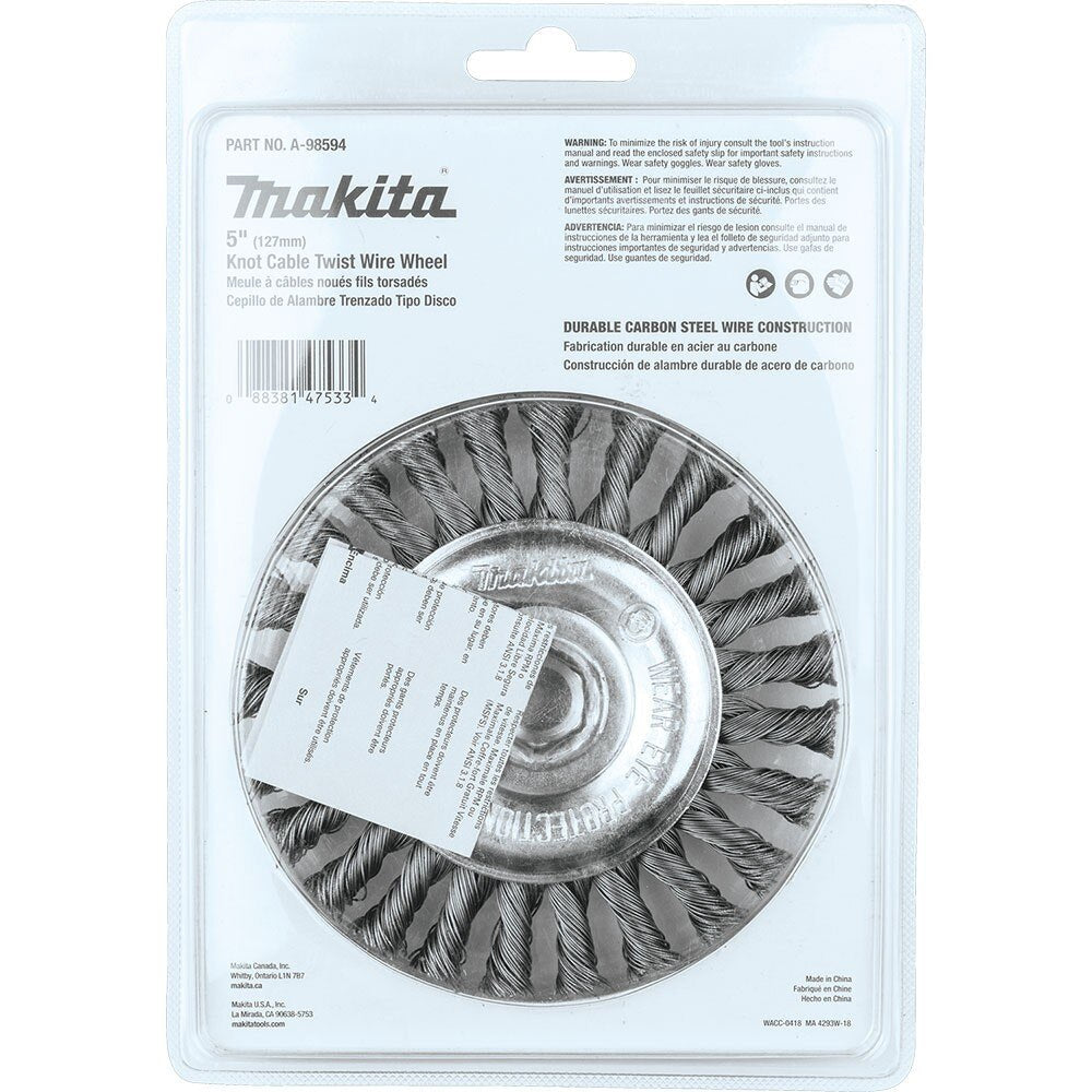 Makita A-98594 5" Knot Cable Twist Wire Wheel, 5/8"-11