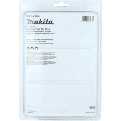 Makita A-98603 6" Knot Cable Twist Wire Wheel, 5/8"-11