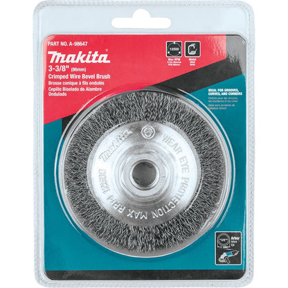 Makita A-98647 3-3/8" Crimped Wire Bevel Brush, 5/8"-11