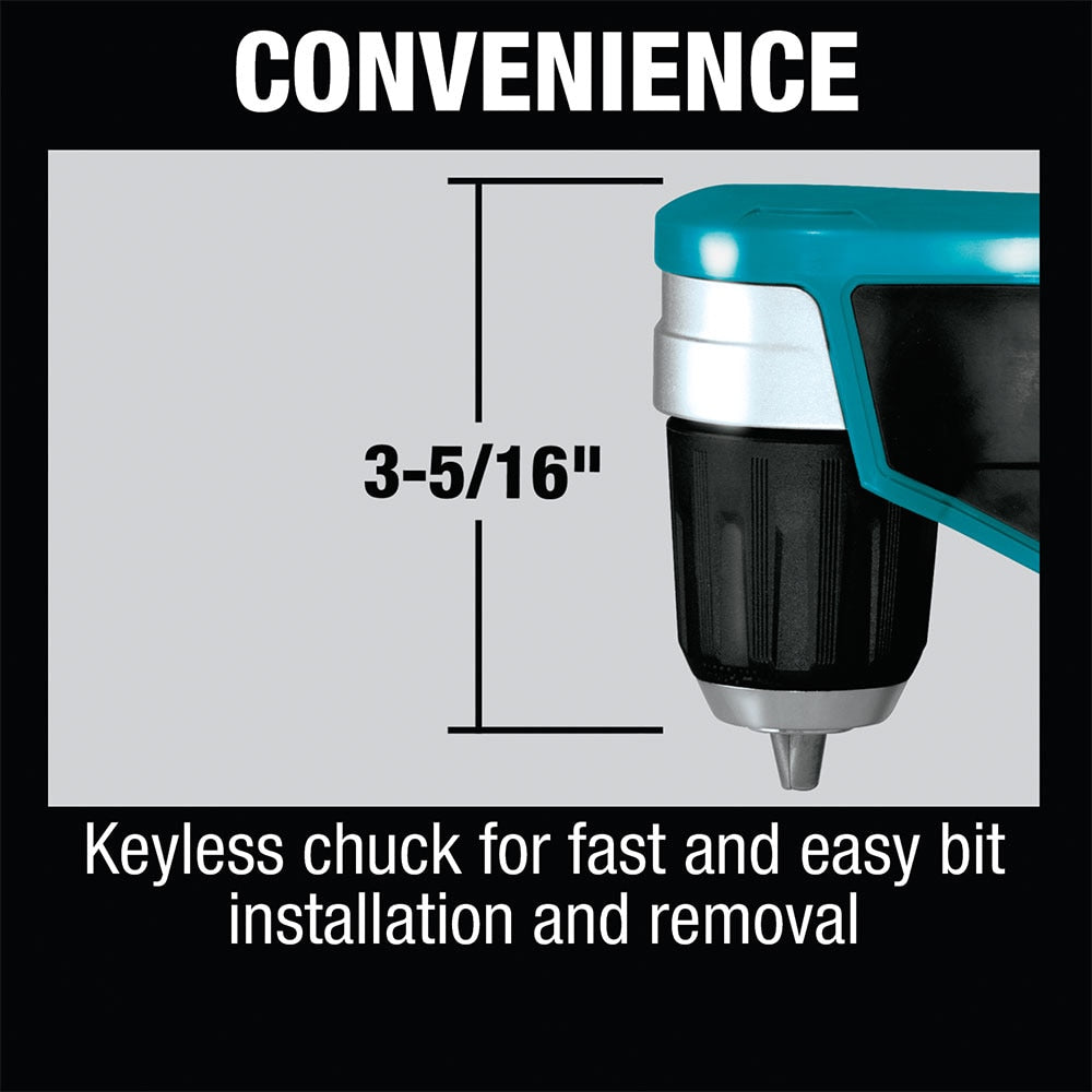 Makita AD04R1 12V max CXT Lithium-Ion Cordless 3/8" Right Angle Drill Kit