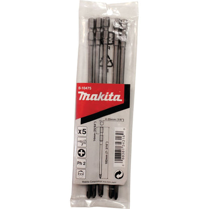 Makita B-10475 #2 (7-3/16") Phillips Power Bit, 5/pk, XRF01