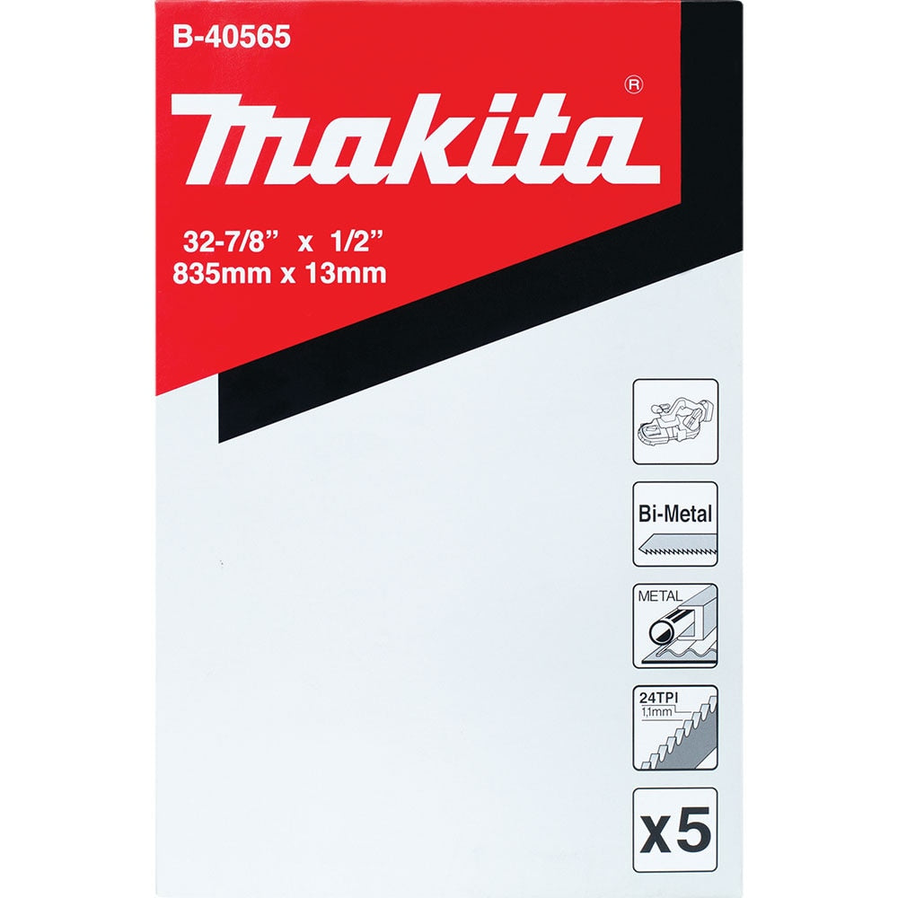 Makita B-40565 32-7/8" 24TPI Compact Portable Band Saw Blade, 5/pk, XBP01Z