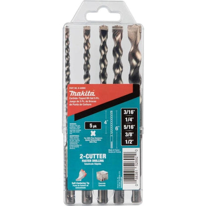 Makita B-60969 5 Pc. SDS-PLUS Bit Set, 2-Cutter