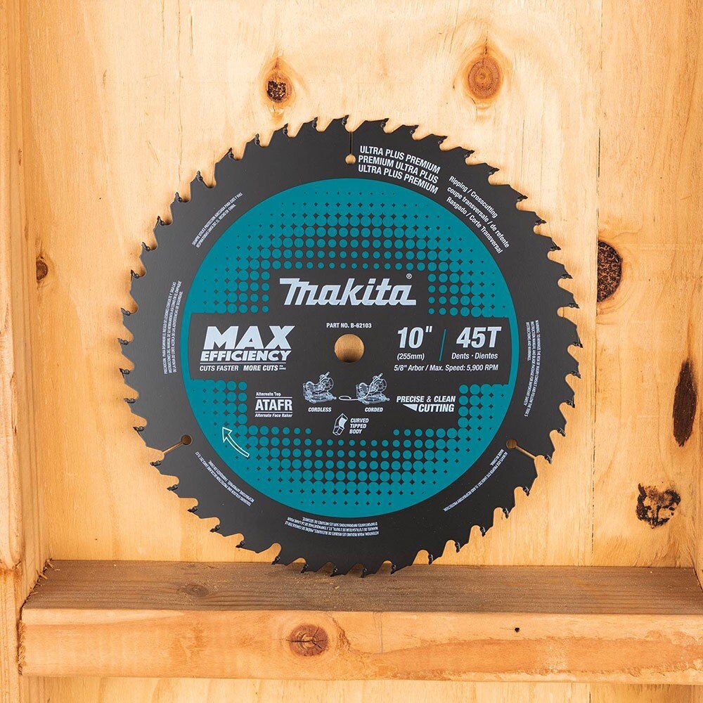Makita B-62103 10" 45T Carbide-Tipped Max Efficiency Miter Saw Blade